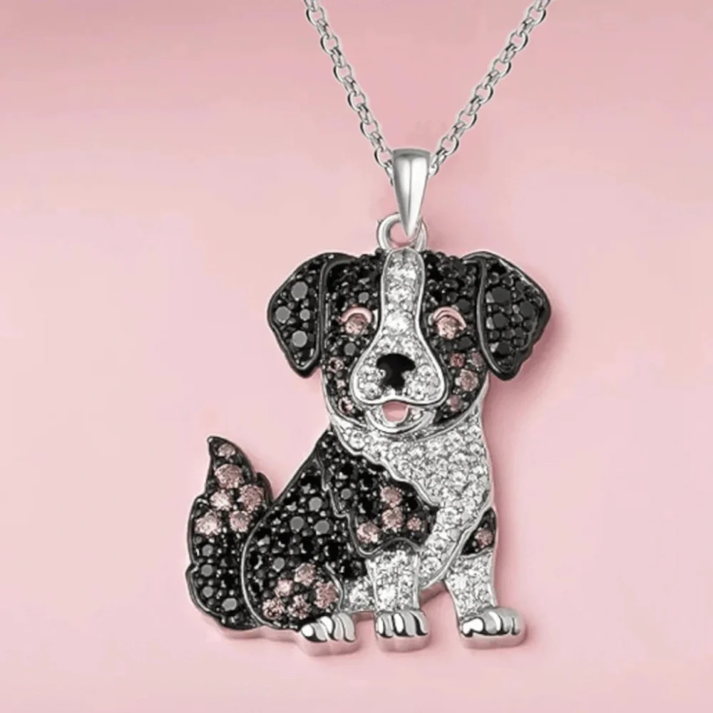 Border‎ Collie Rhinestone Necklace